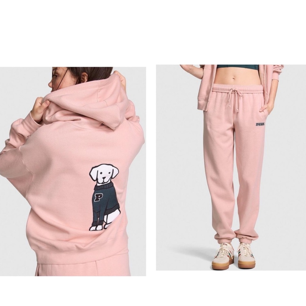 PINK Victoria's Secret Blush Hoodie with Dog Motif